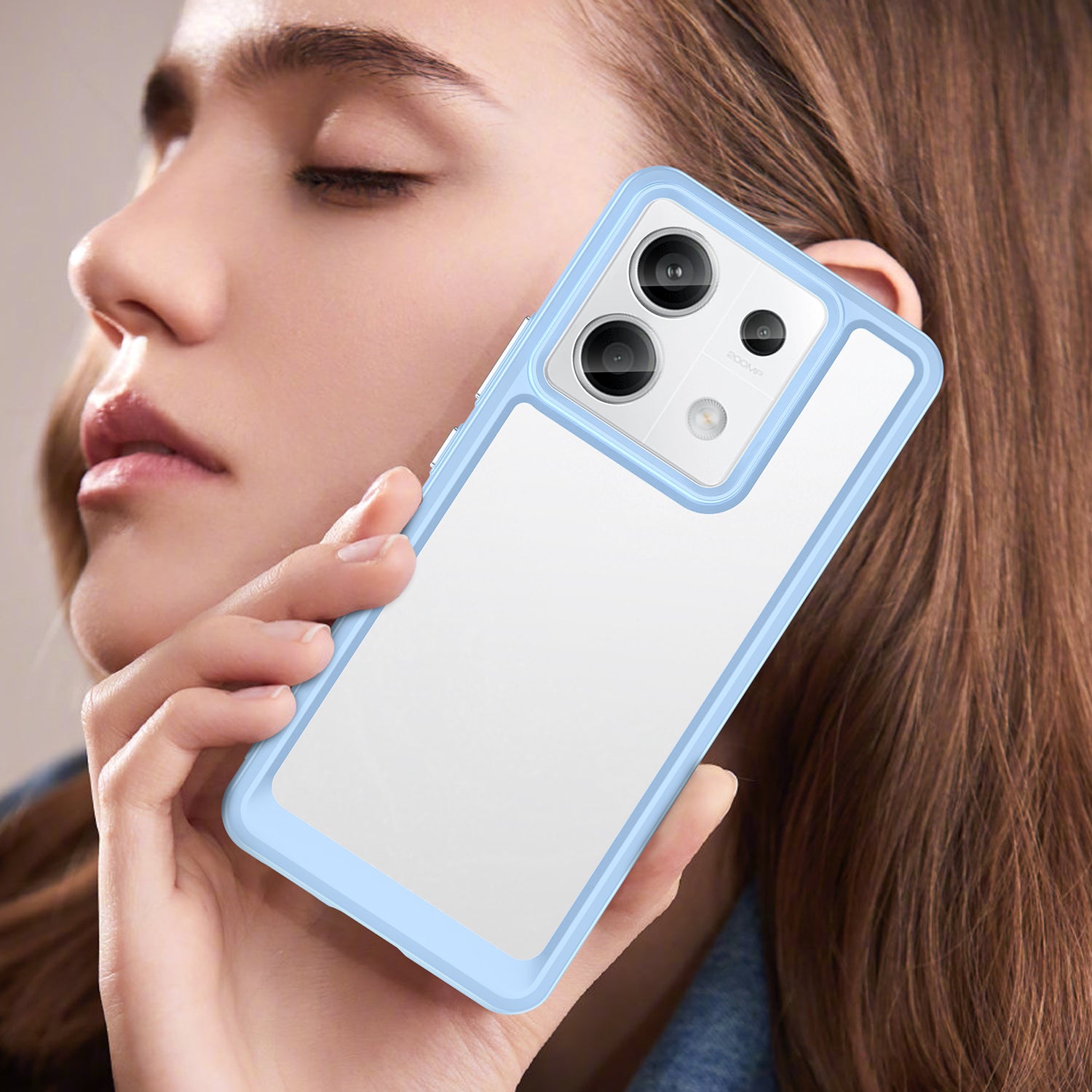 For Xiaomi Redmi Note 13 Pro 5G / Poco X6 5G Phone Case TPU+Acrylic Protective Cover - Blue For Xiaomi Redmi Note 13 Pro 5G / Poco X6 5G Phone Case TPU+Acrylic Protective Cover - Blue